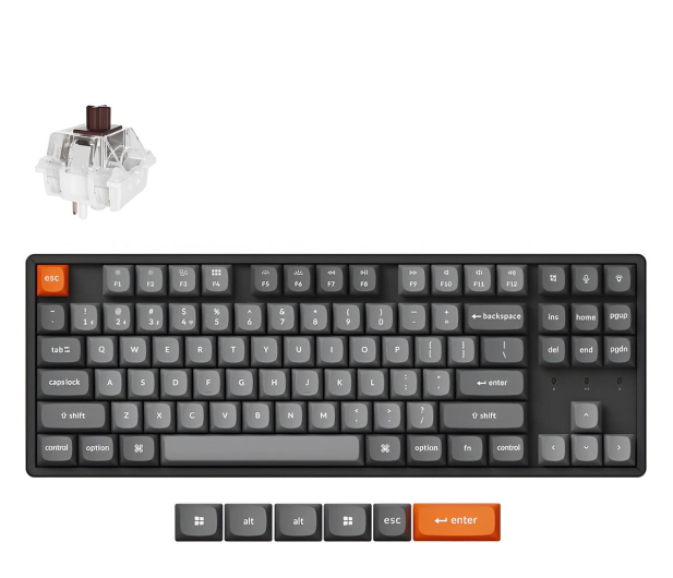 Keychron K8Max J3 Super Brown Switch HotSwap RGB Win/MacOS TKL80% ALU K8M-J3 - 1286702 - zdjęcie